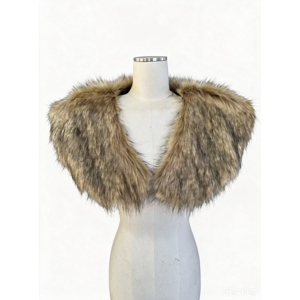 Zac's Alter Ego - Faux Fur Viking Warrior Shoulder Cape Collar Costume Accessory - Brown
